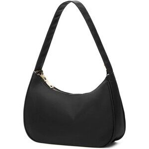 Women Nylon Black Imported Polyester Leather Zipper Closure Cute Tote Handbag